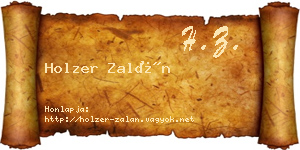 Holzer Zalán névjegykártya